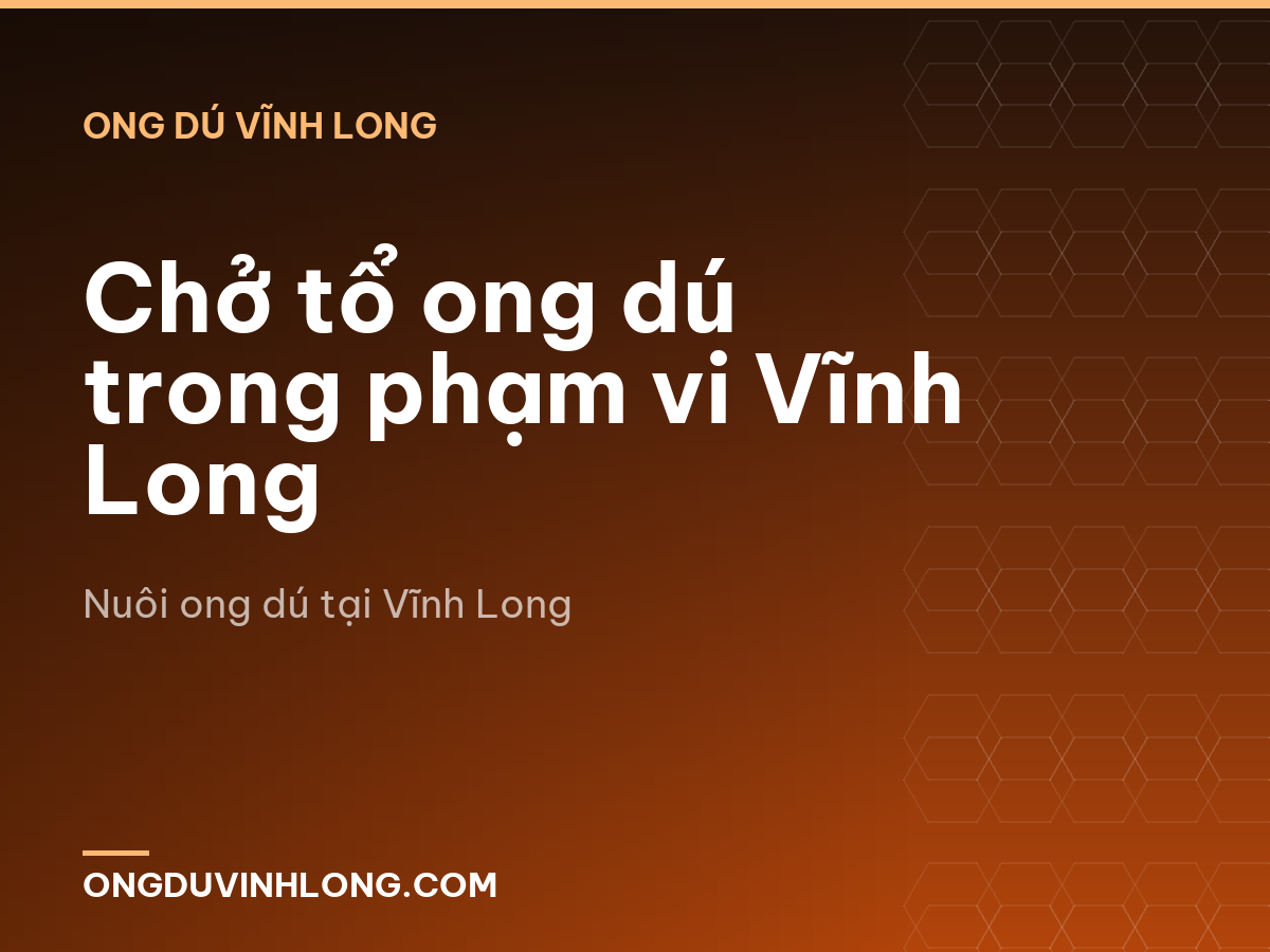 Chở tổ ong dú trong phạm vi Vĩnh Long
