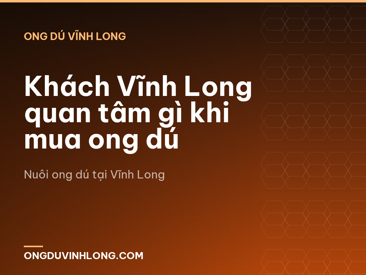 Khách Vĩnh Long quan tâm gì khi mua ong dú
