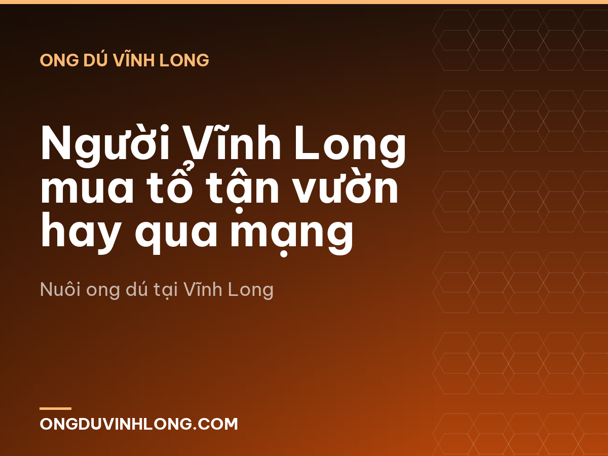Người Vĩnh Long mua tổ tận vườn hay qua mạng